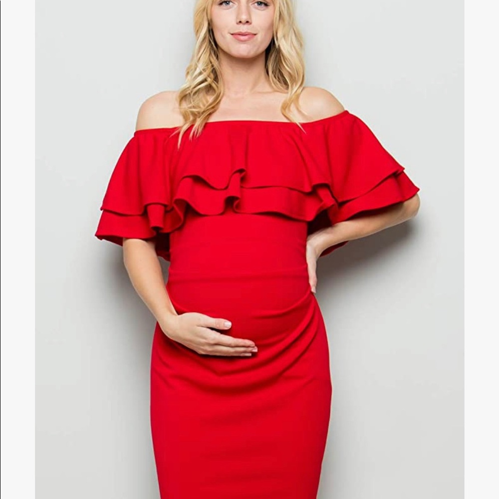 Maternity Red Short Cocktail Dress XL NWT